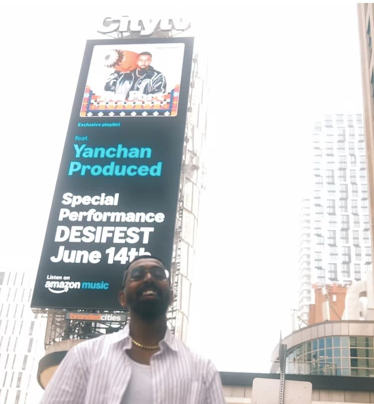 Amazon Music features Yanchan produced on a Younge and Dundas Billboard in Toronto