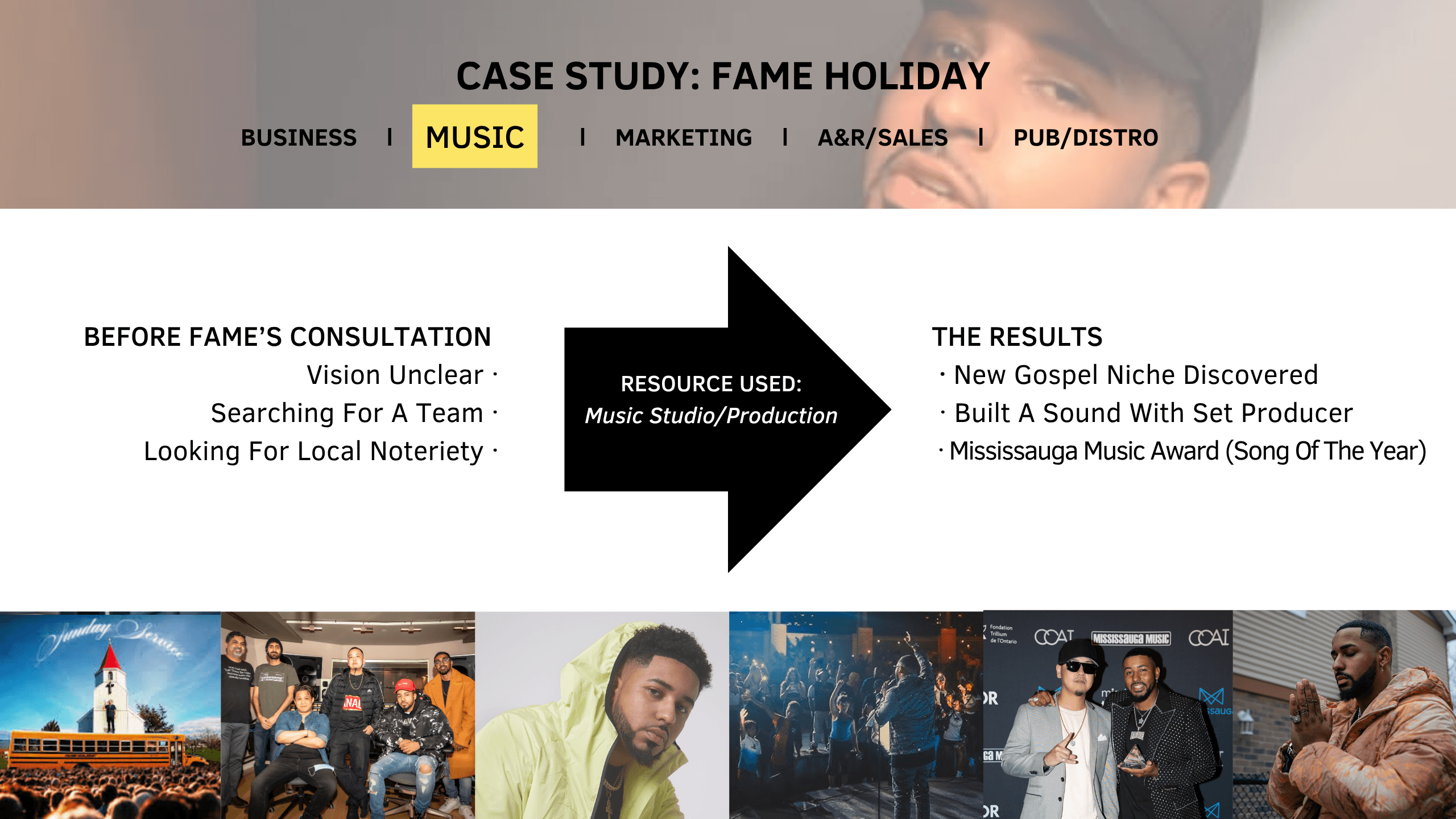 Fame Holiday music case card